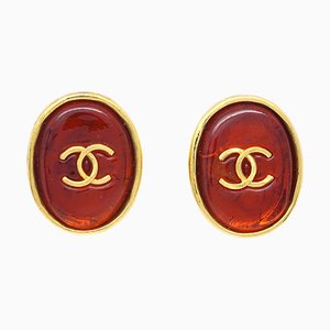 Oval Gripoix Earrings from Chanel, Set of 2