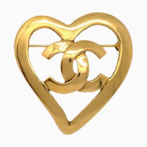Gold Heart Brooch from Chanel