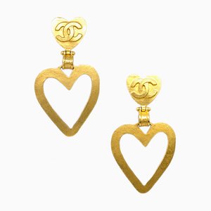 Heart Dangle Hoop Earrings from Chanel, Set of 2