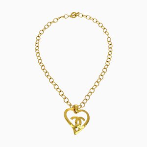Gold Heart Chain Pendant from Chanel