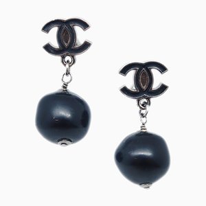 Boucles d'Oreilles Pendantes Noires de Chanel, Set de 2