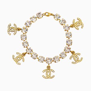 Rhinestone Chain Bracelet Gold 96p 123479 from Chanel