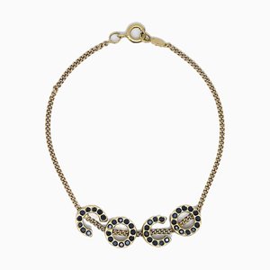 Rhinestone Coco Gold Chain Bracelet 01a 133037 from Chanel