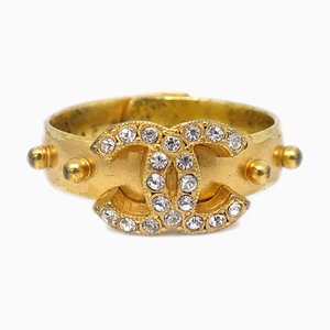 Anillo de diamantes de imitación de oro de Chanel