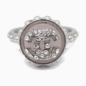 Rhinestone Silver Ring from Chanel