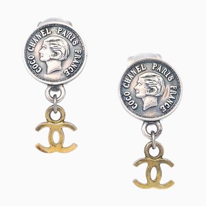 Silver Dangle Earrings from Chanel, Set of 2
