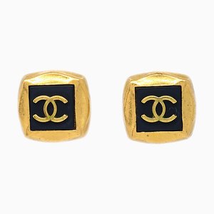 Goldener Quadratischer Ohrring von Chanel, 2 . Set