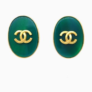 Orecchini ovali in pietra di Chanel, set di 2