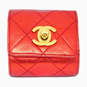 Turnlock Bangle in Red Lambskin from Chanel