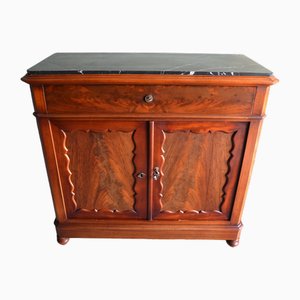 Antique Mahogany Biedermeier Maids Buffet with Marble Top, 1880