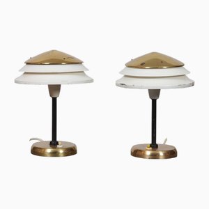 Vintage Metal Table Lamps by Zukov, 1950s, Set of 2