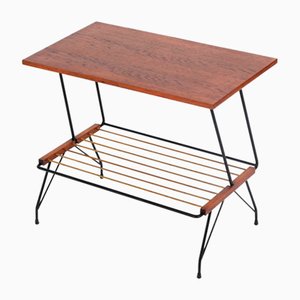 Table d'Appoint ou Table Basse avec Porte-Revues en Laiton attribuée à Mobili Pizzetti, 1950s