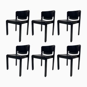 Vico Magistretti zugeschriebene Modell 122 Stühle für Cassina, Italien, 1960er, 6er Set