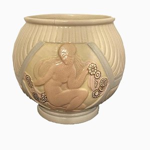 Art Deco Keramik Blumentopf von Maison Orchies