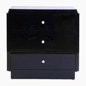 Art Deco Chest of Drawers in Black Lacquer