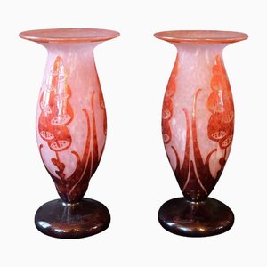 Vases Art Déco par Schneider, Set de 2