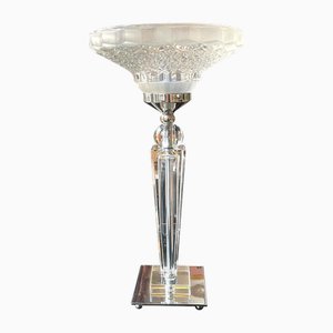 Art Deco Table Lamp with Glass Shaft