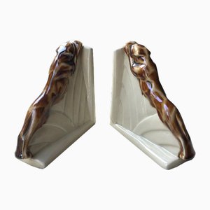Art Deco Panther Bookends, Set of 2