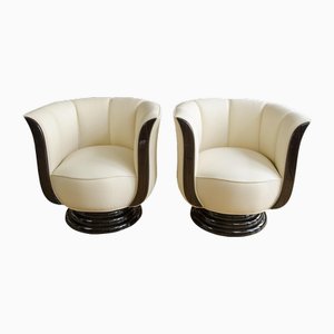 Art Deco Style Swivel Armchairs, Set of 2