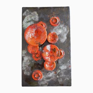 Plato de pared hongo de cerámica de Ruscha, años 60