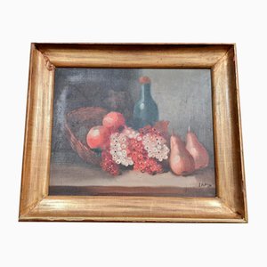 Artista di scuola francese, Natura morta, Fine XIX-inizio XX secolo, Olio su tela, Con cornice