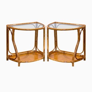 Bamboo Bedside Tables, 1970s, Set of 2