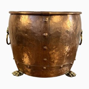 Antique Victorian Copper and Brass Jardiniere, 1850