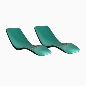 Fiberglas Sonnenliegen von Charles Zublena, 2er Set