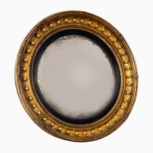 Specchio Regency inglese con vetro convesso
