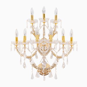 Venetian Chandelier in Maria Theresa Crystals and Chains of Octagons Glass, Italy