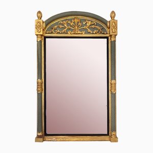 19th Century Swedish Giltwood Mirror with Refreshed Green Paint