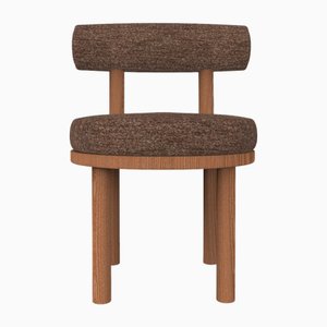 Moca Chair aus Tricot Brown Stoff & Räuchereiche von Studio Rig für Collector