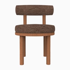 Moca Chair in Tricot Brown Fabric and Smoked Oak by Studio Rig for Collector