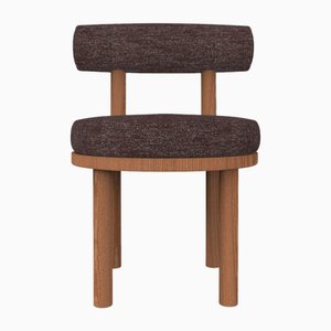 Moca Stuhl aus dunkelbraunem Tricot Stoff & Räuchereiche von Studio Rig für Collector
