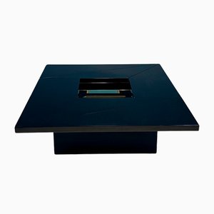 Convertible Coffee Table in Black Lacquer on Wood by Roche Bobois, France, 1970s
