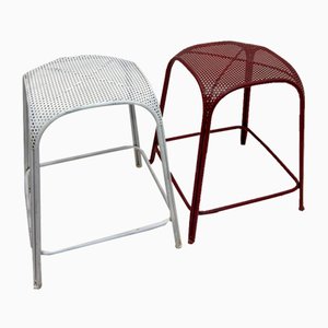 Perforated Metal Stools in the style of Maurizio Tempestini, 1980s, Set of 2
