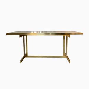 Italian Brass Table in Lacquer by Jean Claude Mahey, 1970s