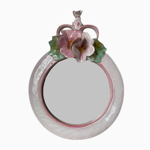Round Ceramic Mirror, 1970s