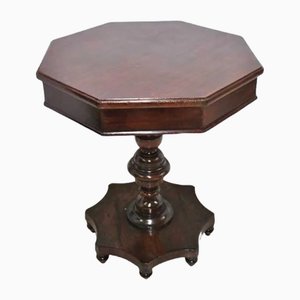 Table d'Appoint Octogonale Antique en Acajou, Espagne