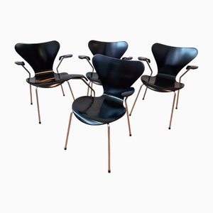 Chaises Vintage par Arne Jacobsen pour Fritz Hansen, 1989, Set de 4