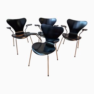 Vintage Chairs by Arne Jacobsen for Fritz Hansen, 1989, Set of 4
