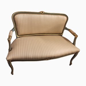 French-Style Sofa in Fabric and Wood