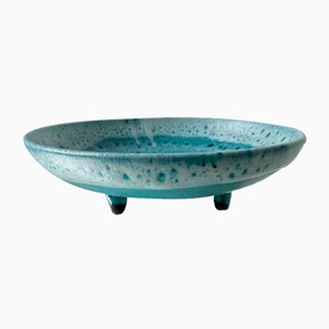 Plat Tripode Émaillé Bleu, 1950s