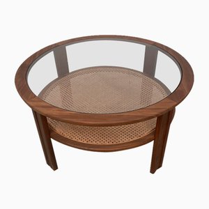 Round Teak Cane Coffee Table G Plan, 1960s