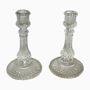 Dainty Baccarat Crystal Zenith Candlesticks, 1890s, Set of 2