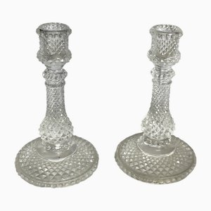 Zierliche Zenith Kerzenständer aus Baccarat Kristall, 1890er, 2er Set