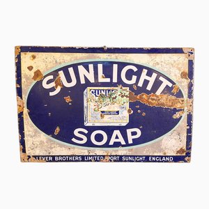 Panneau Publicitaire Sunlight Savon Emaillé, 1940s