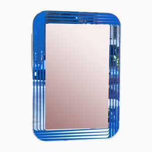 Space Age Rectangular Mirror in Blue, Spain, 1960s