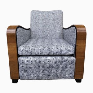 Set of Art Deco Italian Walnut Armchairs, 1940s