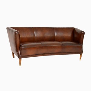 Vintage Danish Leather Sofa, 1950s